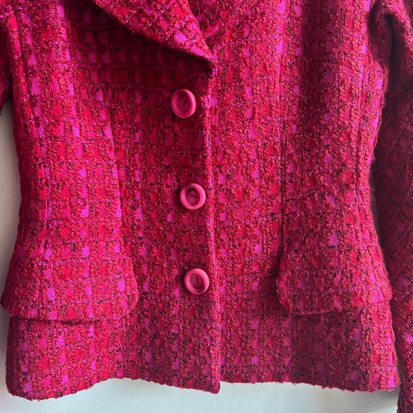 Daniel Hechter Red Textured Blazer - Picture 3 of 16